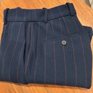 Babaton navy with red pinstripe pants size 2 for women